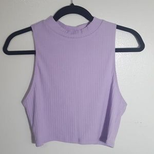 Forever 21 Purple Sleeveless Top Crop Top L Large